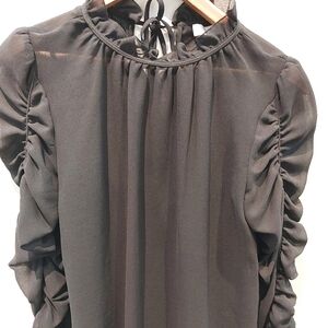 See by Chloe Black Ruched Blouse, Size 38/M